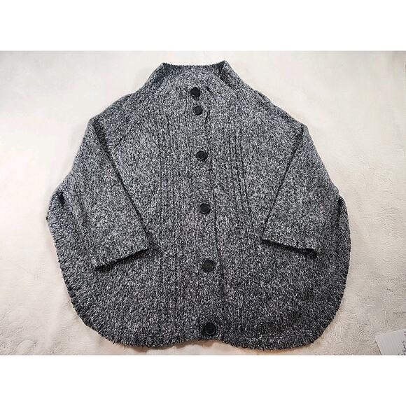 Simply Vera Vera Wanggrey, button-down, high-neck cardigan Size S/M Gray Heather - Picture 1 of 6